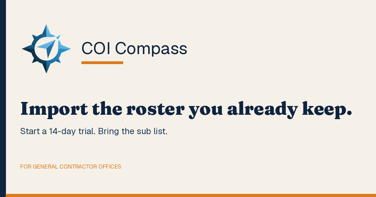 COI Compass compass mark with the line: Import the roster you already keep.
